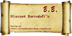 Blazsek Barnabás névjegykártya