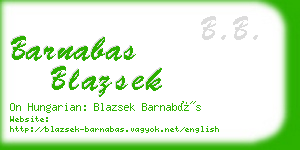 barnabas blazsek business card